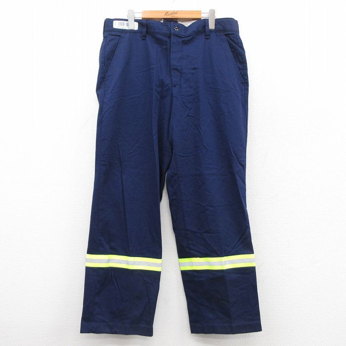 【20%OFF】W36★古着 レッドキャップ ワーク パンツ メンズ リフレクター コットン 紺 ネイビー 25sep30 中古 ボトムス ロング
