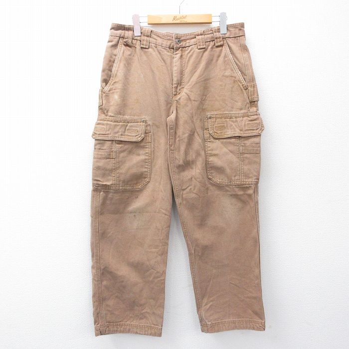 W34★古着 DULTH TRADING ブッシュ パンツ メンズ ダック地 コットン 茶系 ブラウン 25oct02 中古 ボトムス ロング