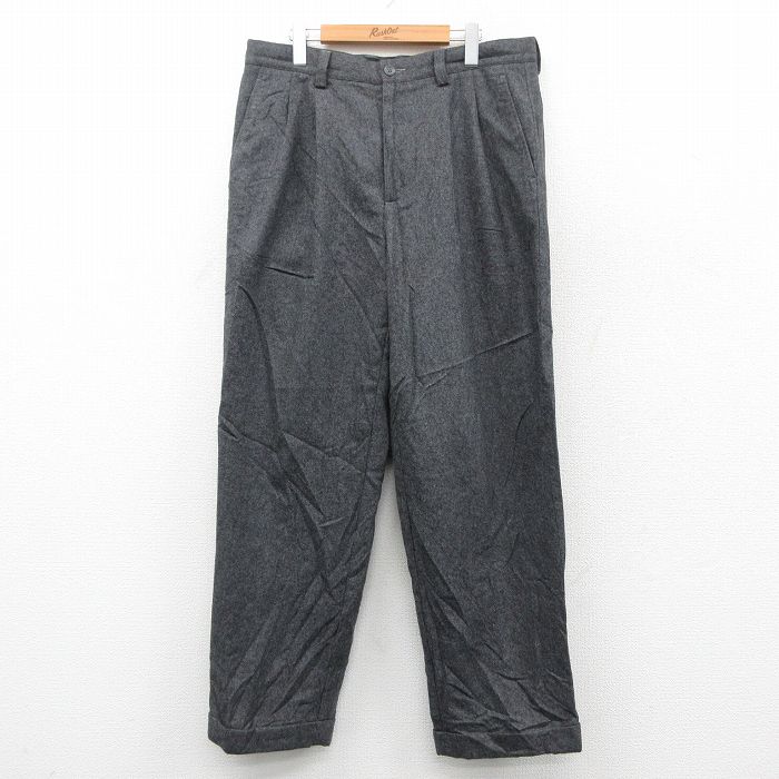 W35★古着 ギャップ GAP パンツ メンズ ウール グレー 25oct03 中古 ボトムス ロング