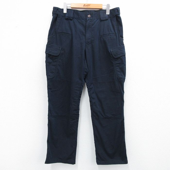 W34★古着 5.11 タクティカル カーゴ パンツ メンズ リップストップ 濃紺 ネイビー 25oct04 中古 ボトムス ロング