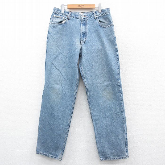 W34★古着 カルバンクライン Calvin Klein ジーンズ メンズ 00年代 00s コットン 紺 ネイビー デニム 25oct04 中古 ボトムス ジーパン Gパン ロング パンツ