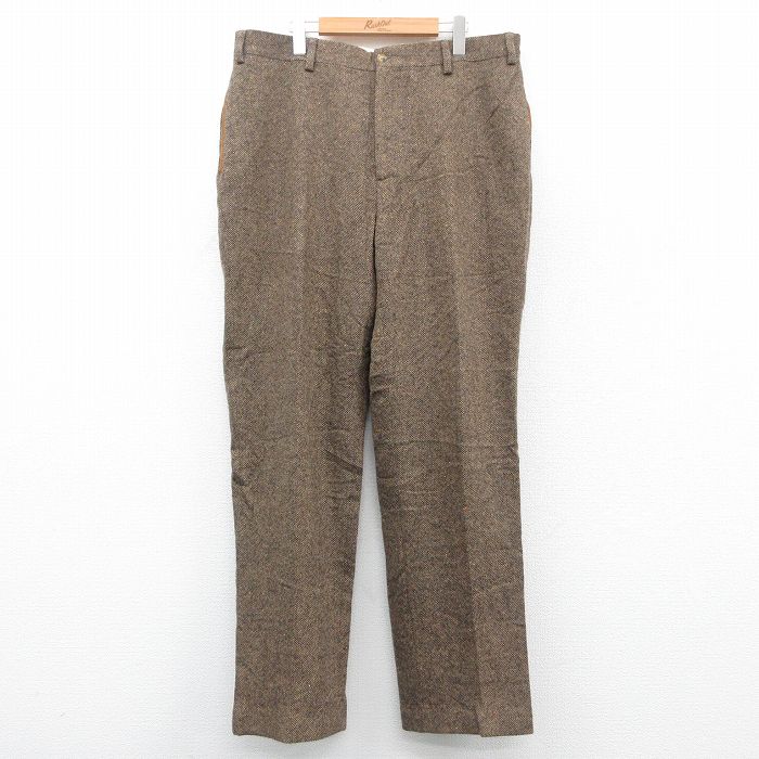W39★古着 オービス ORVIS スラックス パンツ メンズ ウール ベージュ他 カーキ 25oct06 中古 ボトムス ロング