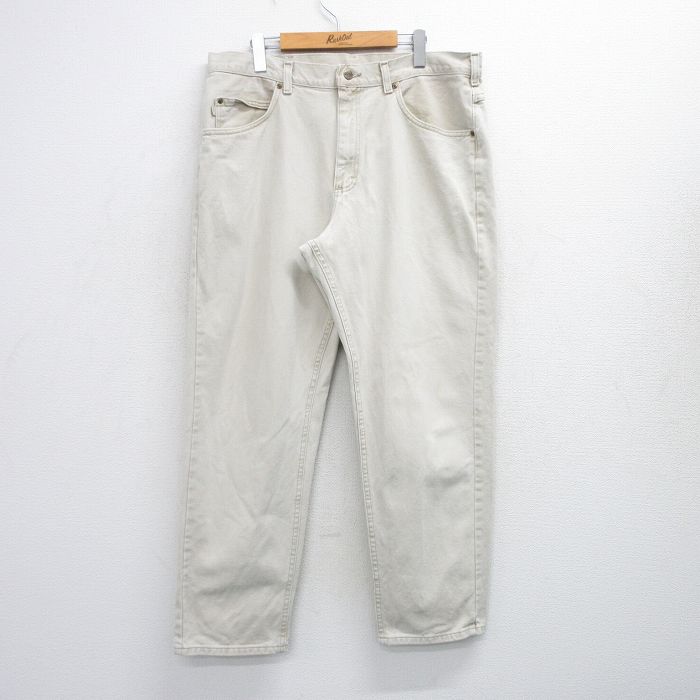 W37★古着 エルエルビーン LLBEAN パンツ メンズ 90年代 90s コットン USA製 薄ベージュ カーキ 【spe】 25oct08 中古 ボトムス ロング