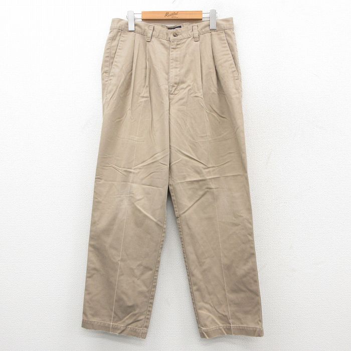 【20%OFF】W33★古着 ドッカーズ パンツ メンズ コットン ベージュ カーキ 25oct14 中古 ボトムス ロング