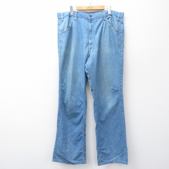W40★古着 リーバイス Levis ジーンズ メンズ 80年代 80s フレア ブーツカット 大きいサイズ 紺 ネイビー デニム 【spe】 25oct16 中古 ボトムス ジーパン Gパン ロング パンツ