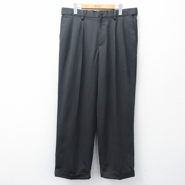 W35★古着 バンヒューセン パンツ メンズ 黒 ブラック 25oct16 中古 ボトムス ロング