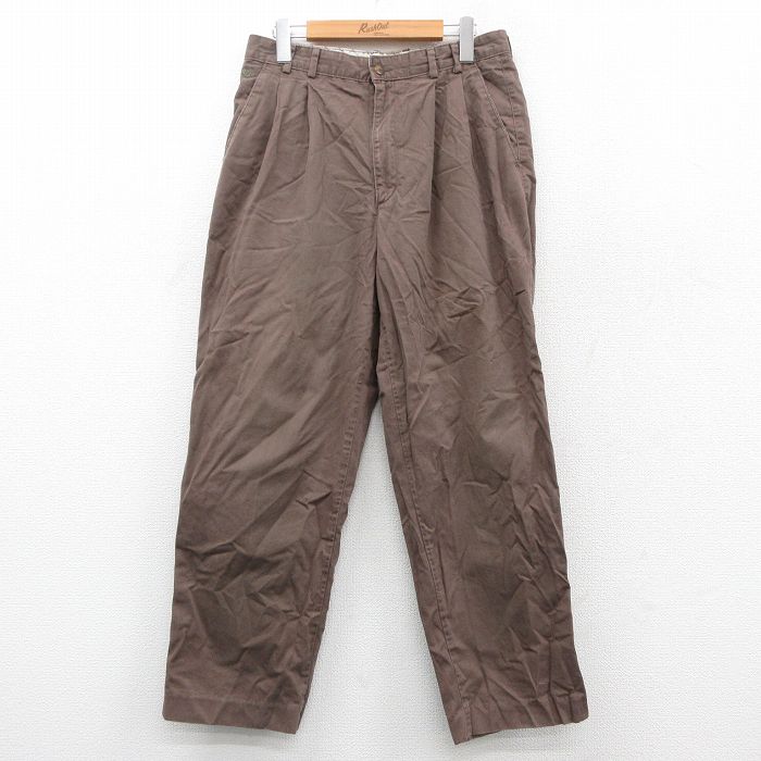 W31★古着 ドッカーズ パンツ メンズ 茶 ブラウン 25oct17 中古 ボトムス ロング