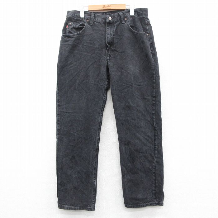 【20%OFF】W35★古着 レッドキャップ ジーンズ メンズ コットン 黒 ブラック 25oct17 中古 ボトムス ジーパン Gパン ロング パンツ