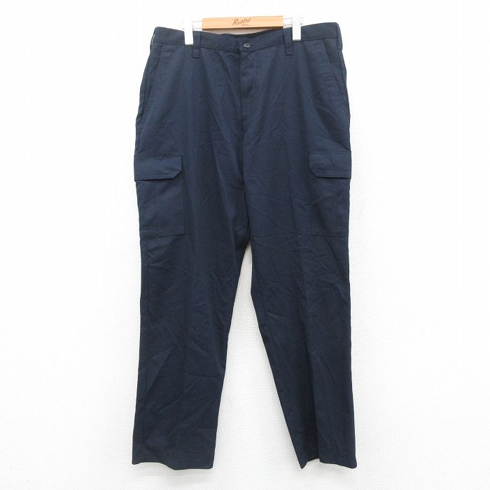 W35★古着 CiNTAS ワーク カーゴ パンツ メンズ 紺 ネイビー 25oct18 中古 ボトムス ロング