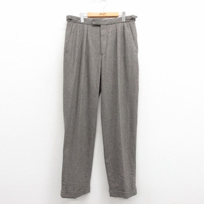 W34★古着 ラルフローレン Ralph Lauren ブランド スラックス パンツ メンズ 90年代 90s ウール タロン グレー 25oct18 中古 ボトムス ロング