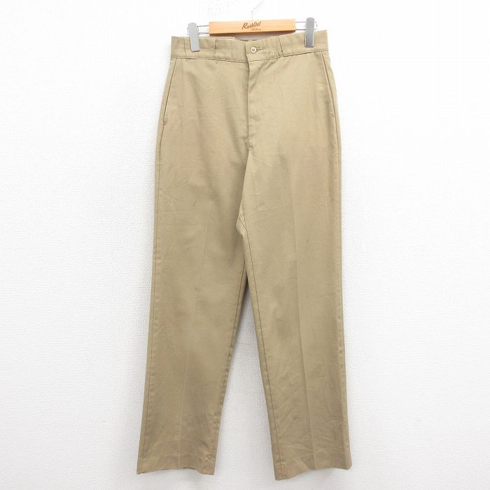 W30★古着 ワーク パンツ メンズ 80年代 80s USA製 タロン ベージュ カーキ 25oct18 中古 ボトムス ロング