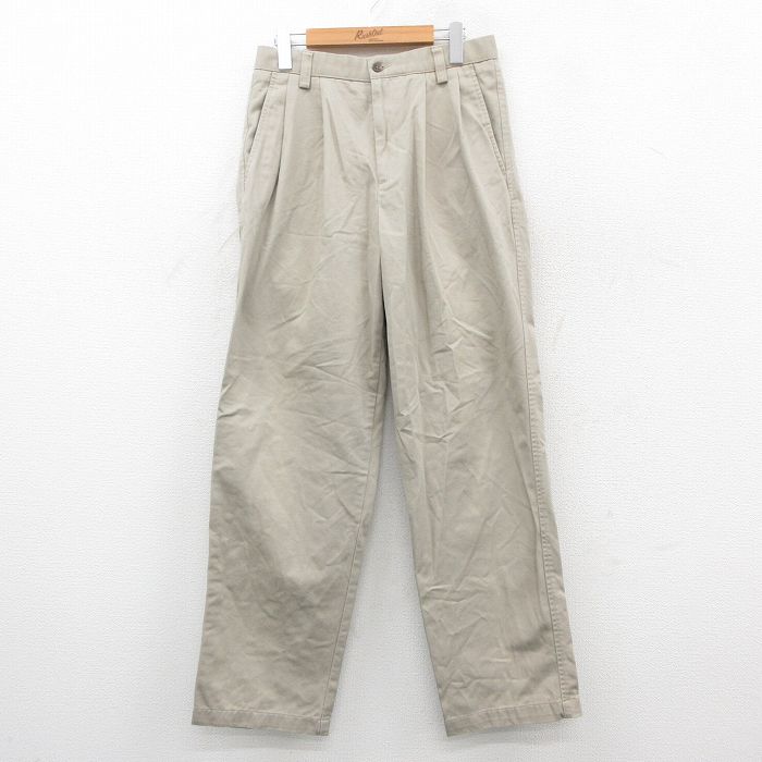 W29★古着 ドッカーズ パンツ メンズ 00年代 00s コットン ベージュ カーキ 25oct23 中古 ボトムス ロング