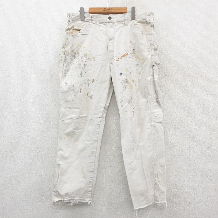 W35★古着 ディッキーズ Dickies ペインター パンツ メンズ シャーウィンウィリアムズ コットン 白 ホワイト 25oct23 中古 ボトムス ロング
