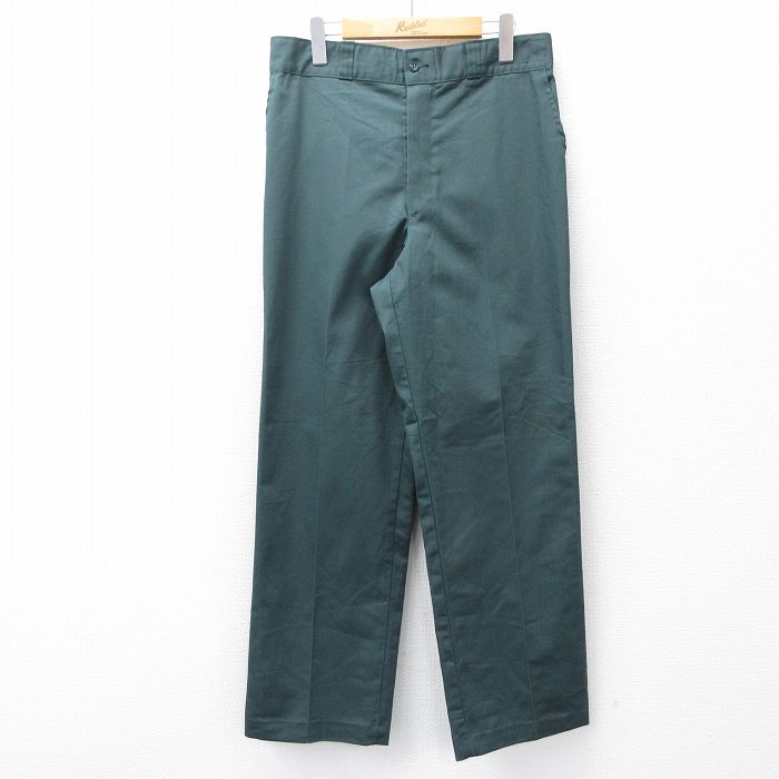 W32★古着 ワーク パンツ メンズ 80年代 80s USA製 緑 グリーン 25oct27 中古 ボトムス ロング