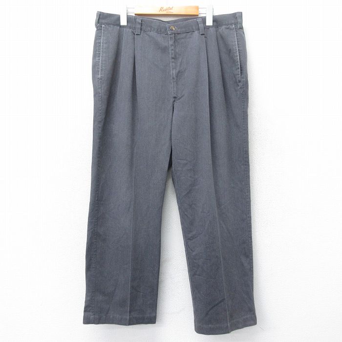 W37★古着 HAGGAR パンツ メンズ 濃グレー 25oct27 中古 ボトムス ロング