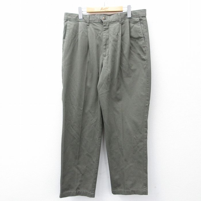 W35★古着 ドッカーズ パンツ メンズ 00年代 00s コットン 緑系 グリーン 25oct30 中古 ボトムス ロング