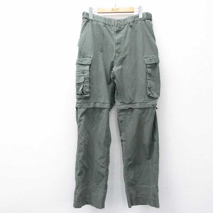 W32★古着 ボーイスカウト カーゴ デタッチャブル パンツ メンズ 緑 グリーン 25oct30 中古 ボトムス ロング
