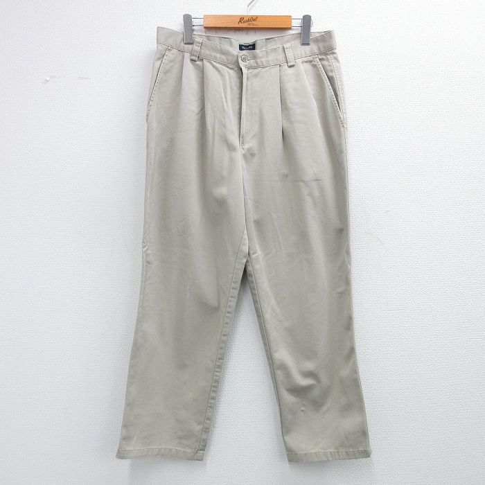 W34★古着 ドッカーズ パンツ メンズ コットン ベージュ カーキ 25oct31 中古 ボトムス ロング