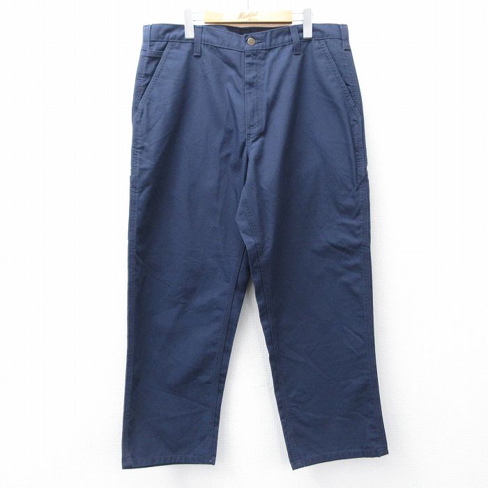 W36★古着 カーハート Carhartt ペインター パンツ メンズ ダック地 濃紺系 ネイビー 【spe】 25oct31 中古 ボトムス ロング