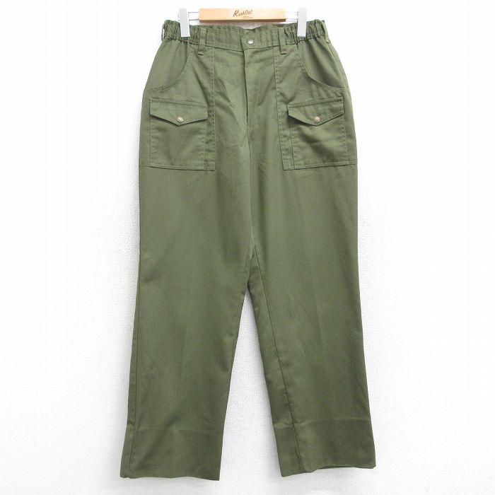 W31★古着 ボーイスカウト ブッシュ パンツ メンズ 90年代 90s 濃緑 グリーン 25oct31 中古 ボトムス ロング