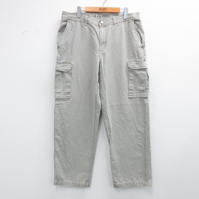 W36★古着 ノースフェイス THE NORTH FACE カーゴ パンツ メンズ ダック地 コットン 薄ベージュ カーキ 25nov04 中古 ボトムス ロング