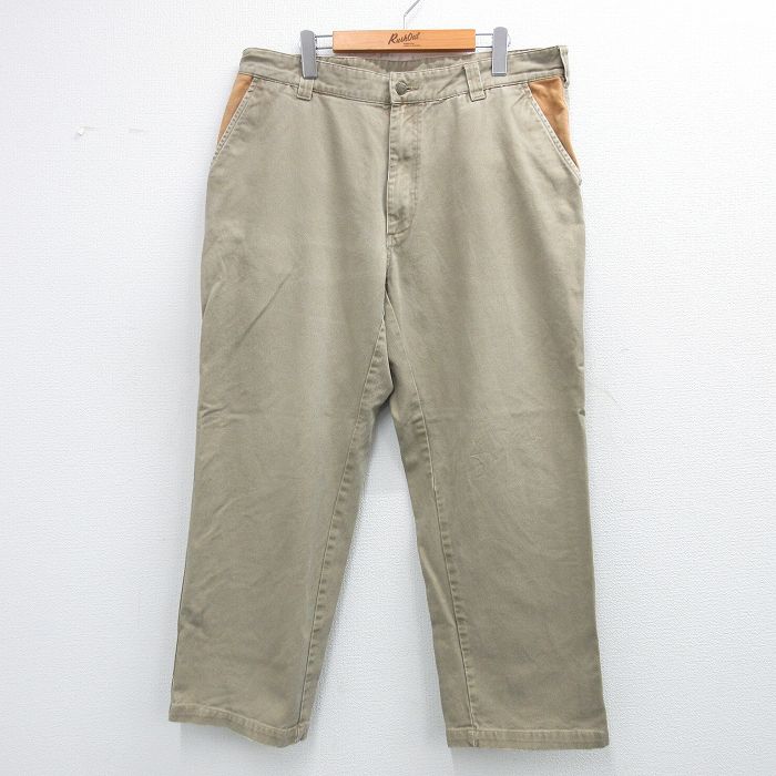 W35★古着 オービス ORVIS パンツ メンズ 00年代 00s コットン ベージュ カーキ 25nov04 中古 ボトムス ロング