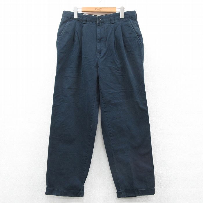 W33★古着 ギャップ GAP パンツ メンズ 00年代 00s コットン 紺 ネイビー 25nov04 中古 ボトムス ロング