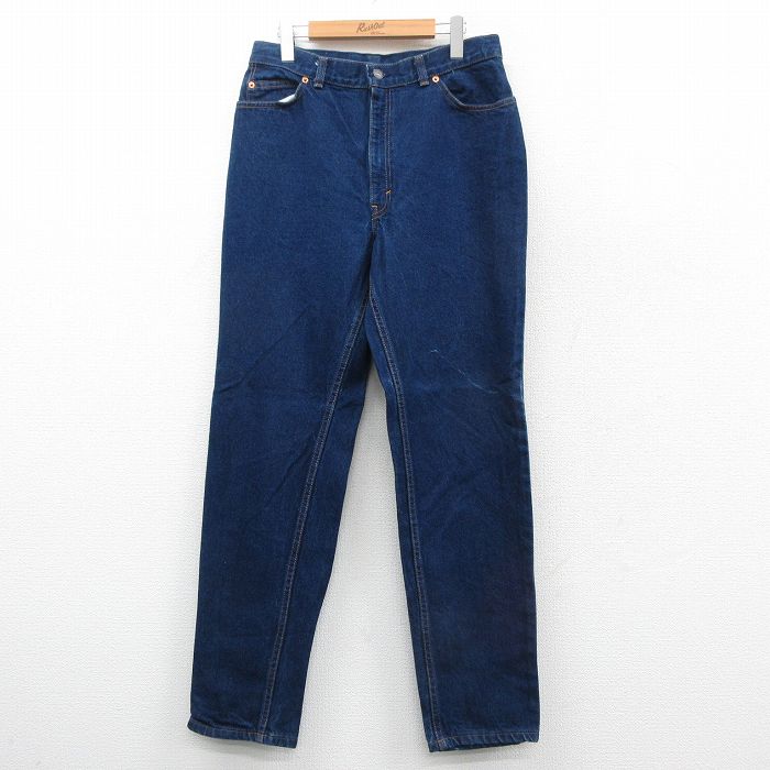 【20%OFF】W30★古着 リーバイス Levis ジーンズ レディース 90年代 90s テーパード USA製 紺 ネイビー デニム 25nov04 中古 メンズ ボトムス ジーパン Gパン ロング パンツ