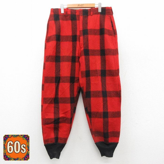 ハンティング 60s パンツ チェック レッド W36 | 古着