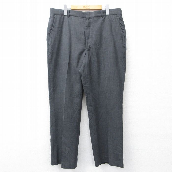 W38★古着 タウンクラフト スラックス パンツ メンズ 90年代 90s 濃グレー系 25nov05 中古 ボトムス ロング