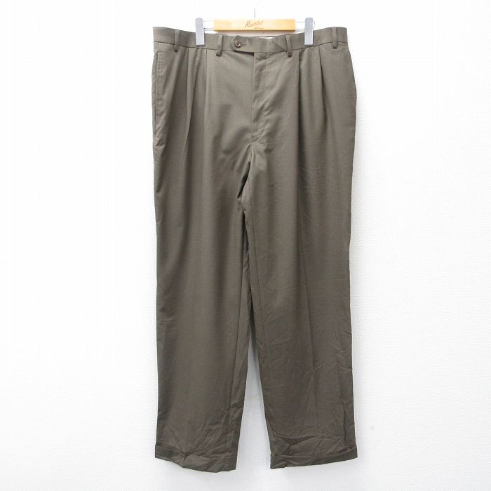 【20%OFF】W38★古着 ラルフローレン Ralph Lauren ブランド パンツ メンズ ウール 茶系 ブラウン 25nov05 中古 ボトムス ロング