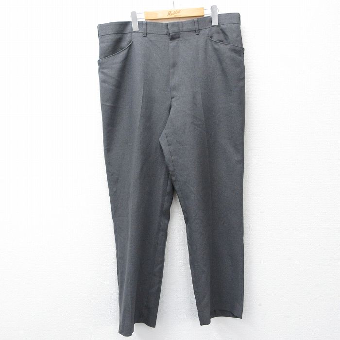 W38★古着 HAGGAR スラックス パンツ メンズ 90年代 90s グレー 25nov11