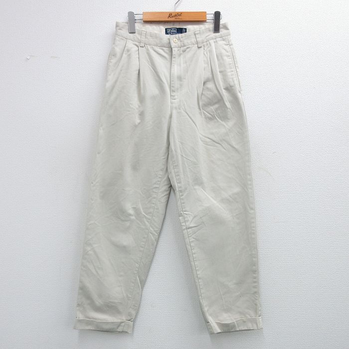 【20%OFF】W27★古着 ラルフローレン ブランド チノ パンツ チノパン メンズ 90年代 90s HAMMOND コットン ベージュ 25nov11