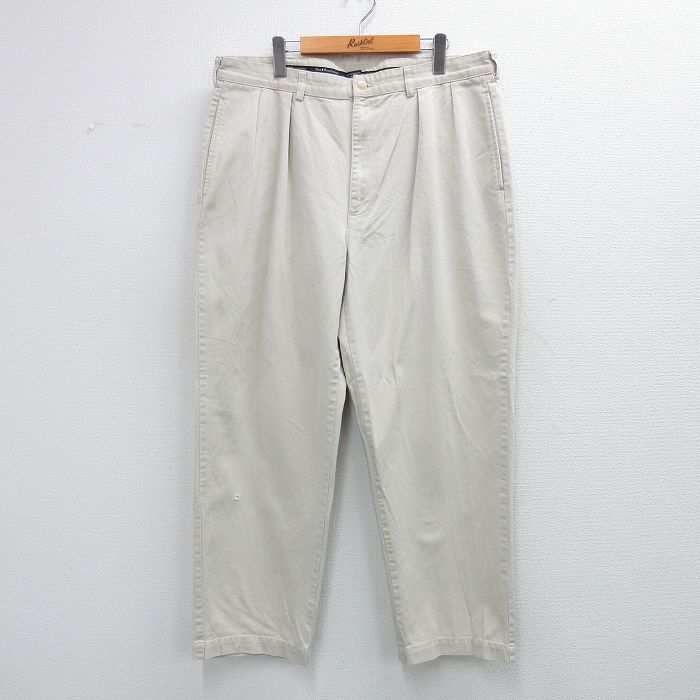 【20%OFF】W37★古着 ラルフローレン ブランド チノ パンツ チノパン メンズ 90年代 90s コットン 薄ベージュ 25nov11