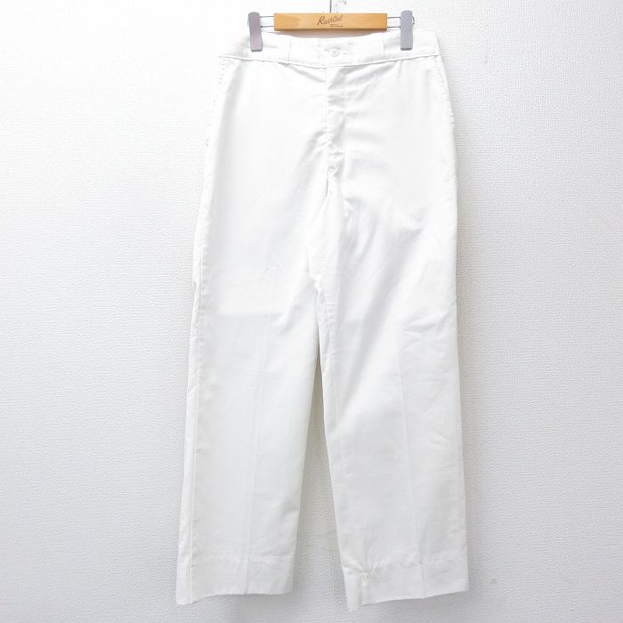 W31★古着 ワーク パンツ メンズ 80年代 80s USA製 白 25nov14