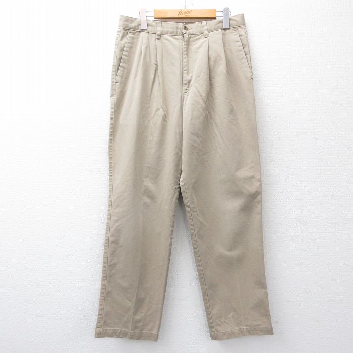 W32★古着 ドッカーズ チノ パンツ チノパン メンズ 90年代 90s コットン USA製 ベージュ【spe】 25nov14