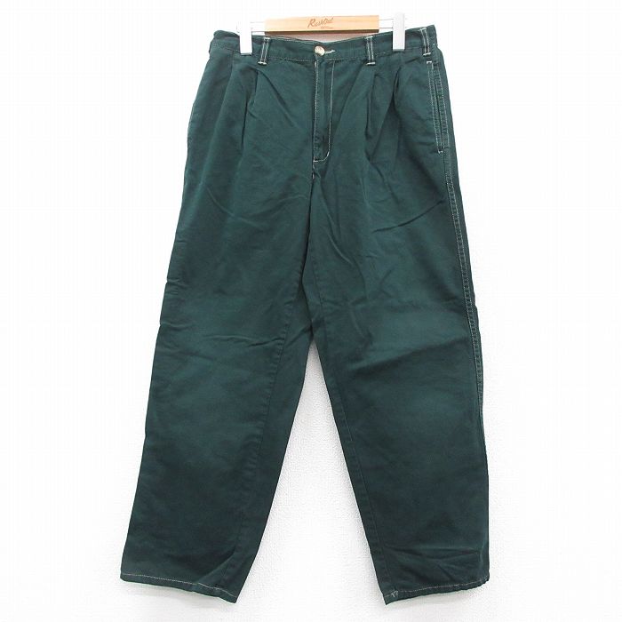 【20%OFF】W32★古着 ドッカーズ パンツ メンズ 90年代 90s コットン 緑 25nov17