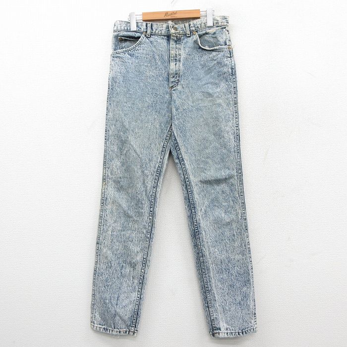 リー 90s ジーンズ ケミカルウォッシュ ネイビー W32 | 古着