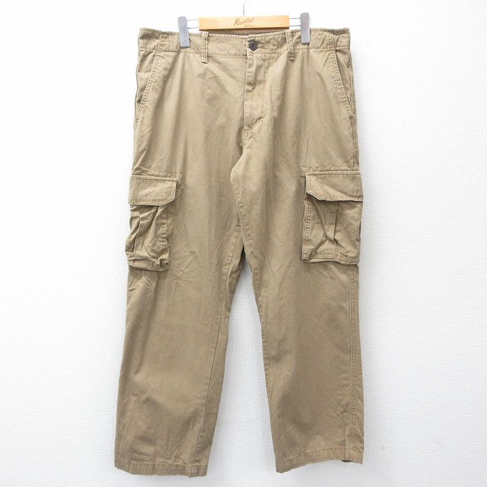 W37★古着 オールドネイビー OLD NAVY カーゴ パンツ メンズ コットン ベージュ 25nov19