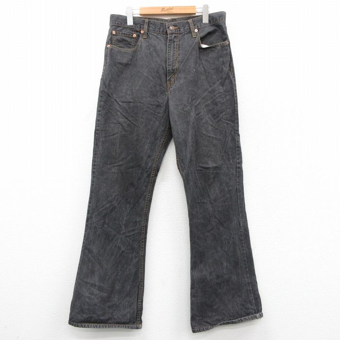 【20%OFF】W33★古着 リーバイス Levis 530 ジーンズ メンズ フレア ブーツカット コットン 黒 デニム 25nov19