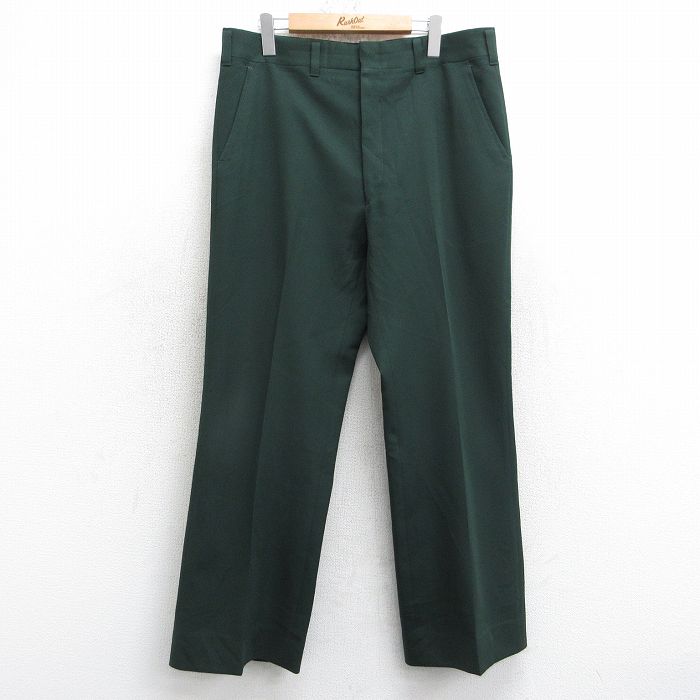 【20%OFF】W35★古着 HAGGAR スラックス パンツ メンズ 80年代 80s USA製 緑 25nov20