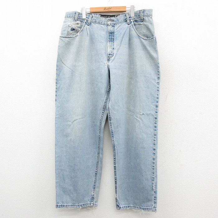 W38★古着 リーバイス Levis シルバータブ ジーンズ メンズ 90年代 90s baggy ボロ コットン USA製 薄紺 デニム【spe】 25nov21