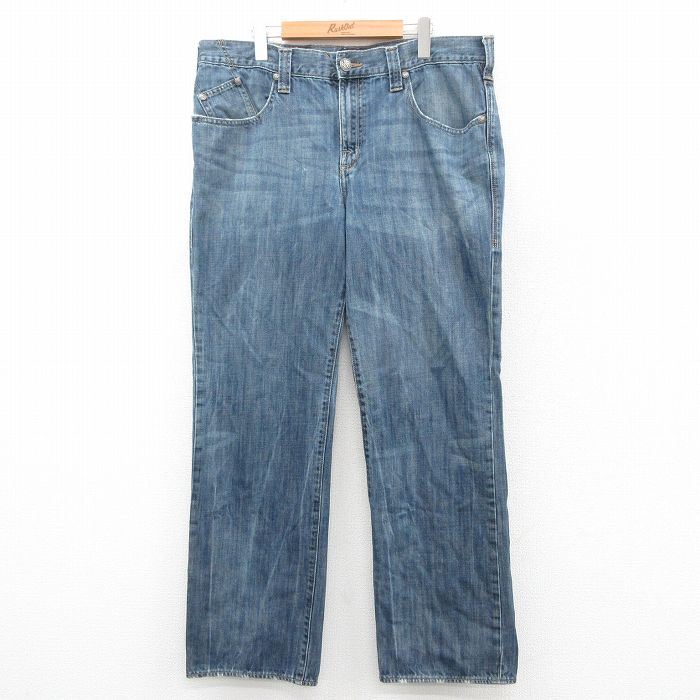 【20%OFF】W38★古着 ジーンズ メンズ ヒゲ コットン 紺 デニム 25nov21