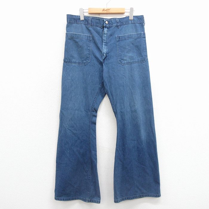 【20%OFF】W35★古着 ジーンズ メンズ 80年代 80s フレア 紺 デニム【spe】 25nov22