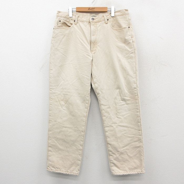 エルエルビーン 00s ジーンズ 内側フリース ベージュ W38 | 古着