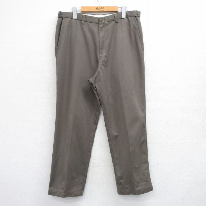 W35★古着 HAGGAR パンツ メンズ 茶 25nov25