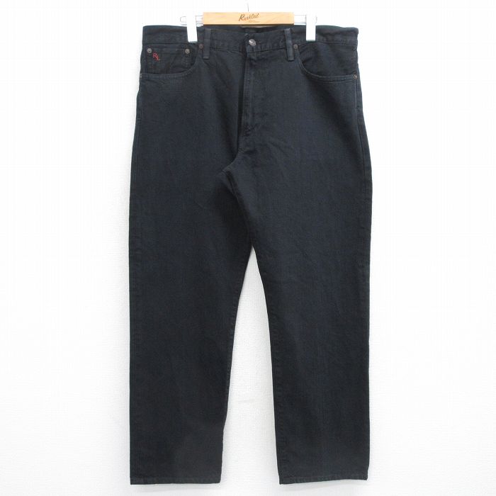 【20%OFF】W37★古着 ラルフローレン ブランド ジーンズ メンズ コットン 黒 デニム 25nov26