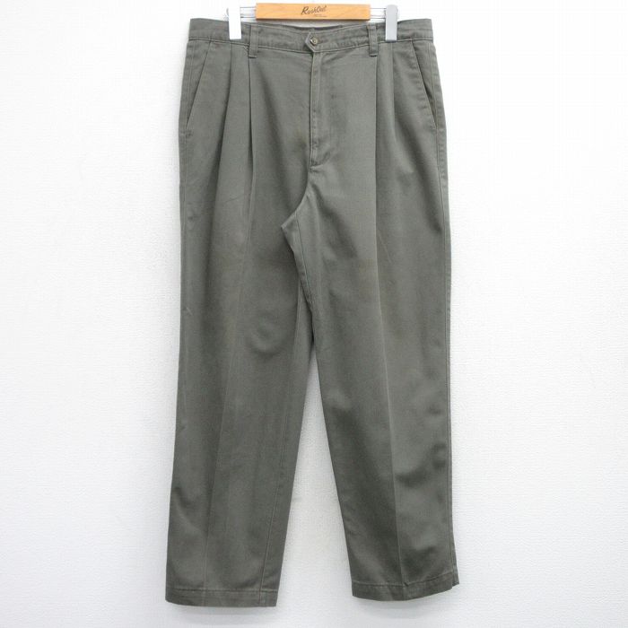 【20%OFF】W34★古着 ドッカーズ パンツ メンズ 00年代 00s コットン 濃緑系 25dec04