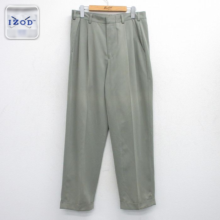 IZOD スラックスパンツ ゴルフ グリーン W32 | 古着