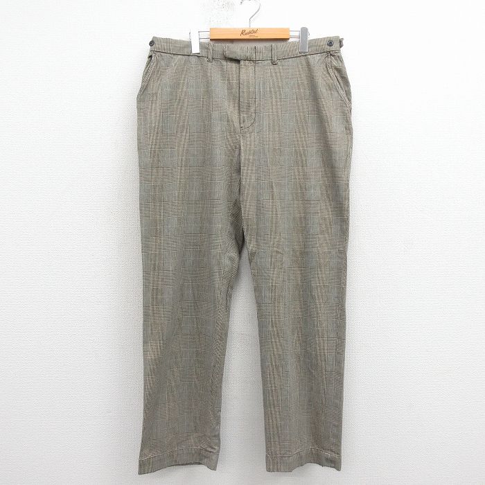 【20%OFF】W37★古着 ラルフローレン ブランド スラックス パンツ メンズ 90年代 90s コットン ベージュ他 チェック【spe】 25dec01